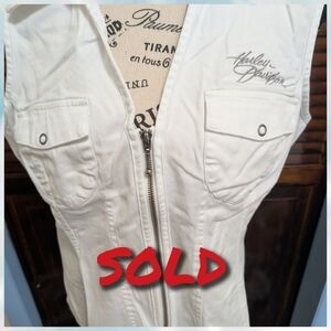 Harley-Davidson White Zippered Vest